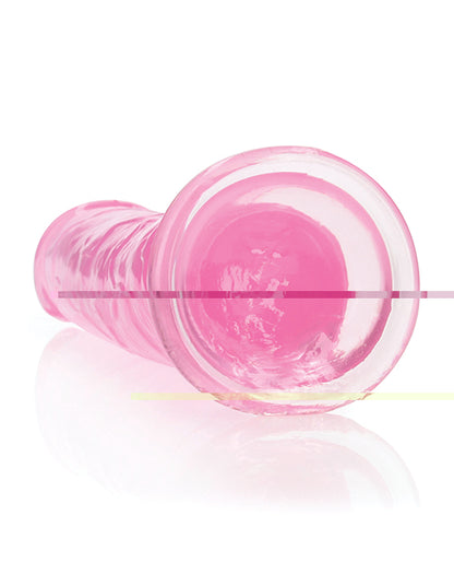 Shots RealRock Crystal Clear 9" Straight Dildo w/Suction Cup - Pink