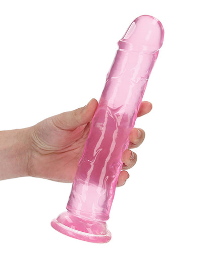 Shots RealRock Crystal Clear 9" Straight Dildo w/Suction Cup - Pink