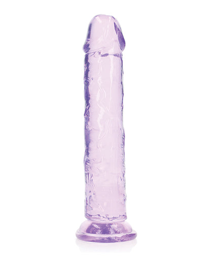 Shots RealRock Crystal Clear 9" Straight Dildo w/Suction Cup - Purple