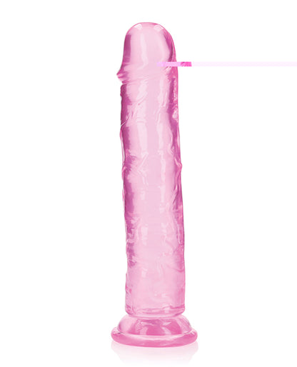 Shots RealRock Realistic Crystal Clear 10" Straight Dildo - Pink