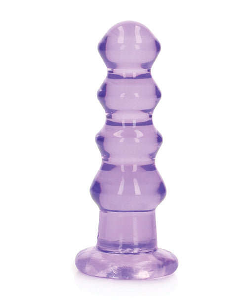 Shots RealRock Crystal Clear 5.5" Curvy Dildo/Butt Plug - Purple