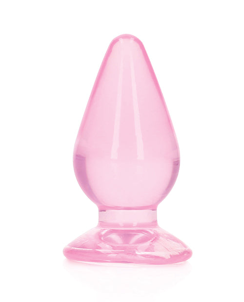 Shots RealRock Crystal Clear 4.5" Anal Plug - Pink