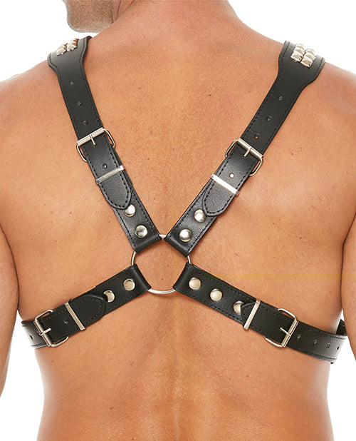 Shots Uomo Men's Pyramid Stud Body Harness - Black