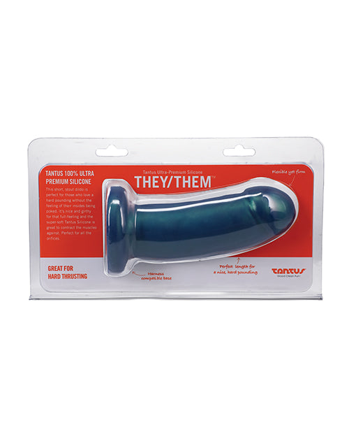 Tantus They/Them Silicone Dildo - Malachite