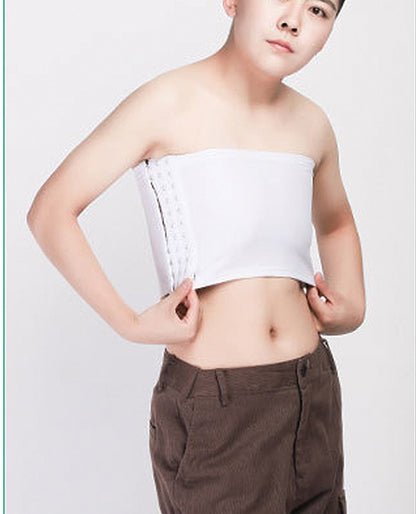 Gender Fluid Strapless Chest Compression Binder - M White