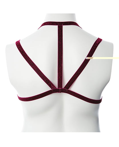 Gender Fluid Sugar Coated Harness - XL-XXXL Raspberry Glitter