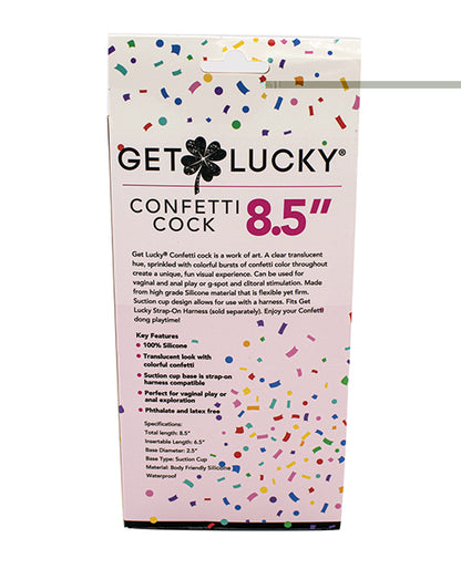 Get Lucky 8.5" Real Skin Confetti Cock - Multi Color