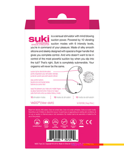 VeDO Suki Rechargeable Vibrating Sucker - Foxy Pink