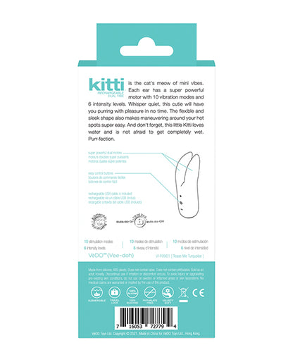 VeDO Kitti Rechargeable Dual Vibe - Tease Me Turquoise