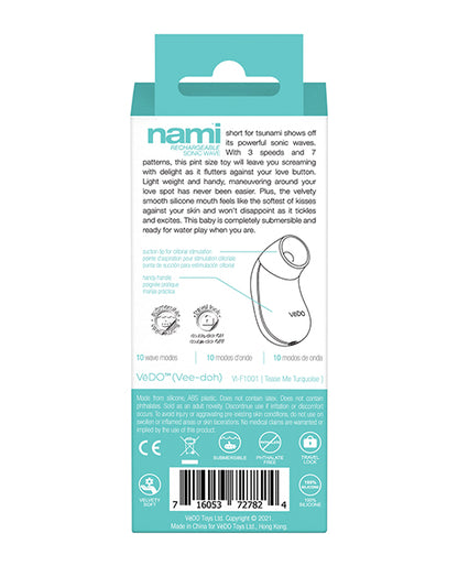 VeDO Nami Rechargeable Sonic Wave - Tease Me Turquoise