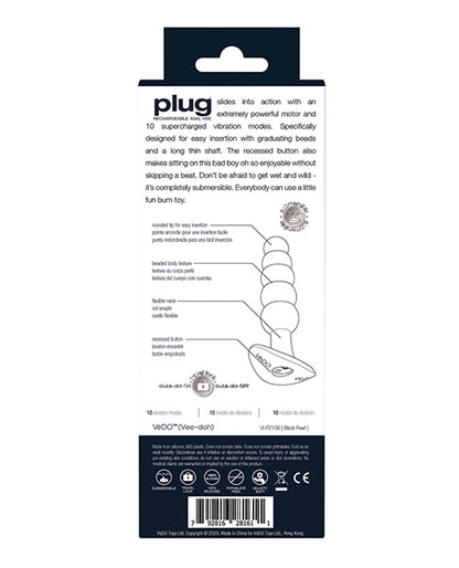 VeDO Plug Rechargeable Anal Plug  - Black