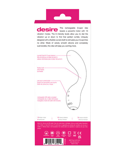 VeDo Desire Rechargeable G-Spot Vibe - Pink