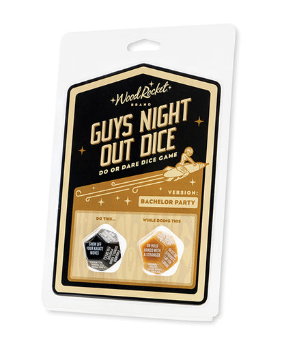 Wood Rocket Guys Night Out Do or Dare Dice Game - Black