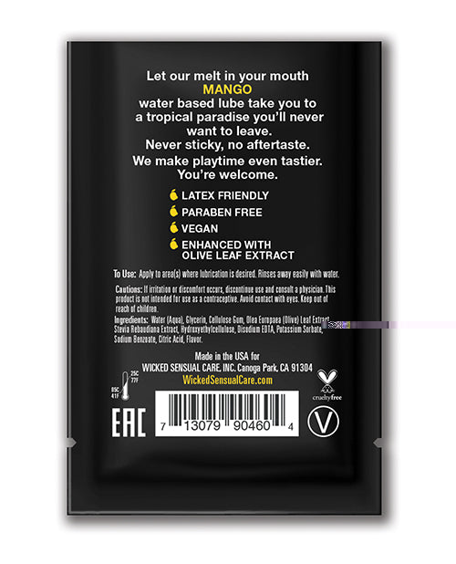 Wicked Sensual Care Water Based Lubricant - .1 oz Mango