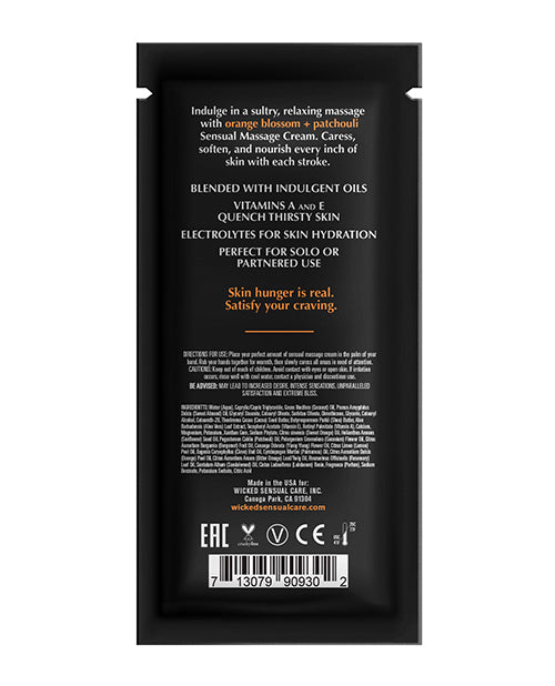 Wicked Sensual Care Orange Blossom & Patchouli Massage Cream  - .34 oz