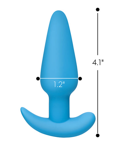 Bang! 21X Vibrating Silicone Butt Plug w/Remote - Blue