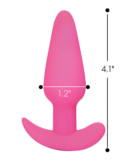 Bang! 21X Vibrating Silicone Butt Plug w/Remote - Pink