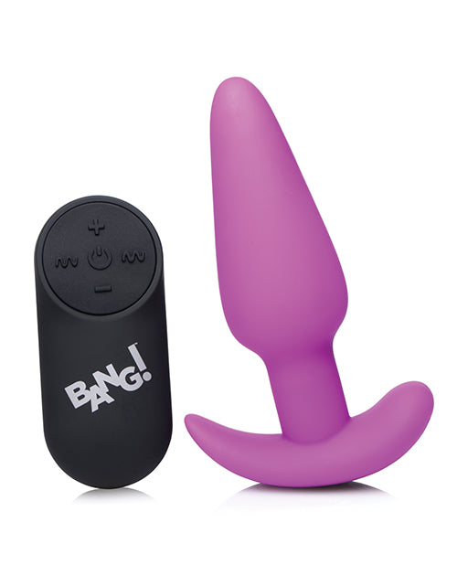 Bang! 21X Vibrating Silicone Butt Plug w/Remote - Purple