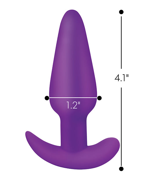 Bang! 21X Vibrating Silicone Butt Plug w/Remote - Purple