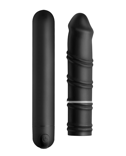 Bang! XL Bullet & Swirl Silicone Sleeve - Black