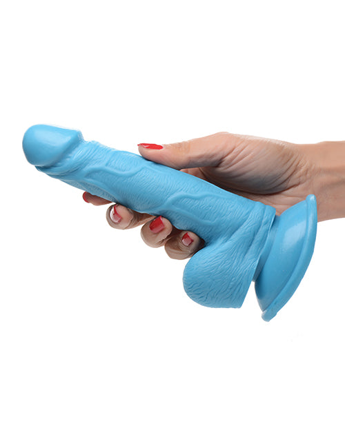 Pop Peckers 6.5" Dildo w/Balls - Blue