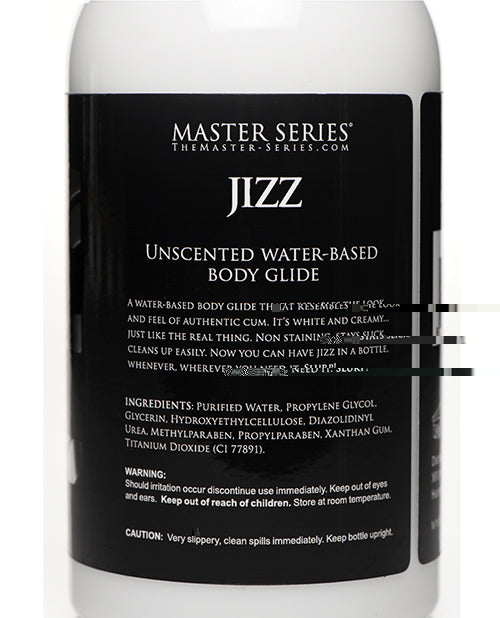 Master Series Unscented Jizz Water Based Body Glide - 16oz