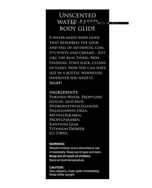 Master Series Unscented Jizz Water Based Body Glide - 34oz