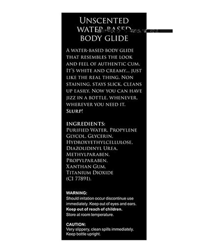 Master Series Unscented Jizz Water Based Body Glide - 34oz