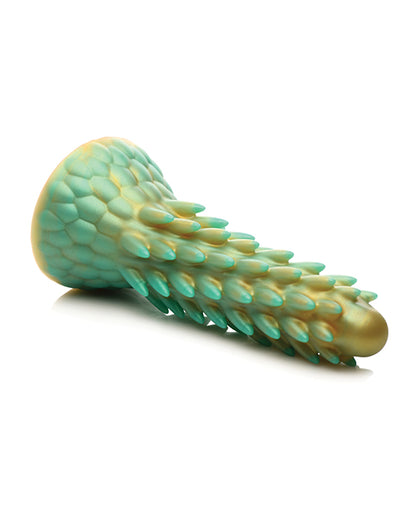 Creature Cocks Stegosaurus Spiky Reptile Silicone Dildo - Teal/Gold