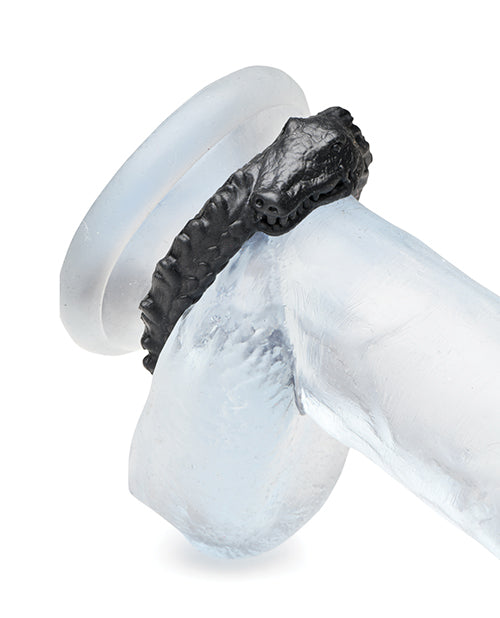 Creature Cocks Caiman Silicone Cock Ring - Black