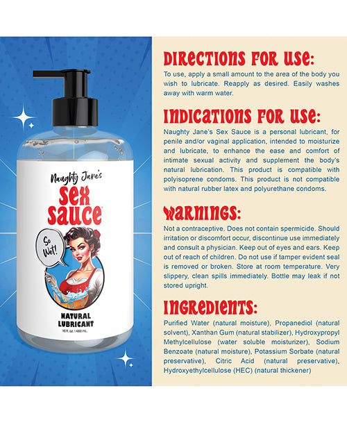 Naughty Jane's Sex Sauce Natural Lubricant - 16 oz