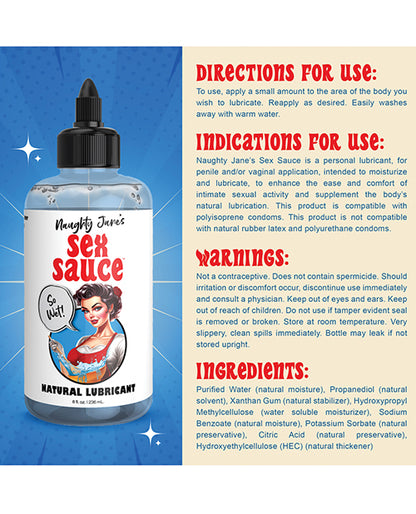 Naughty Jane's Sex Sauce Natural Lubricant - 8 oz