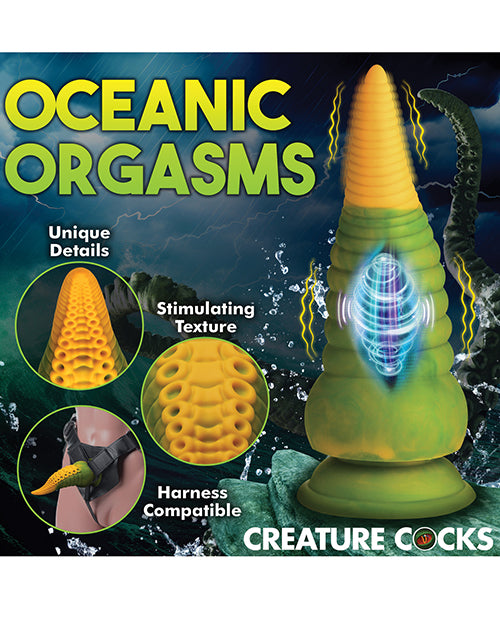 Creature Cocks Monstropus 2.0 Vibrating Tentacle Silicone Dildo - Yellow/Green