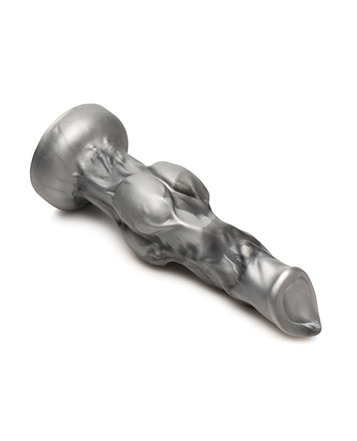 Creature Cocks Night Prowler Silicone Dildo - Medium Black/Silver