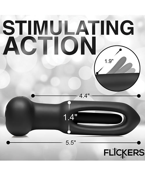 Inmi Bum Flick Flicking & Vibrating Silicone Butt Plug w/Remote - Black