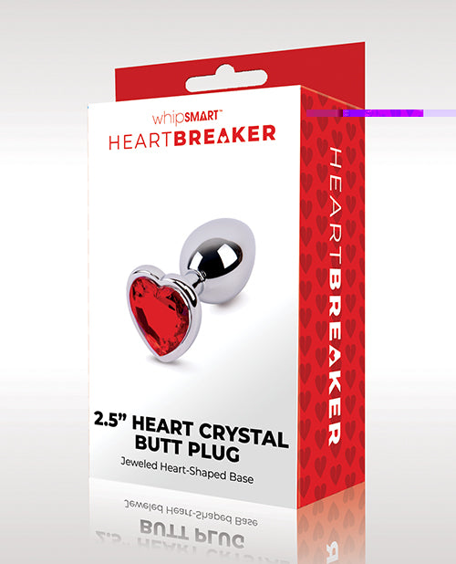 WhipSmart Heartbreaker 2.5" Heart Crystal Butt Plug - Red