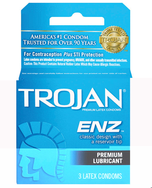 Trojan Enz Lubricated Condoms - Box of 3