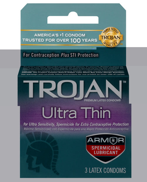 Trojan Ultra Thin Armor Spermicidal - Box of 3