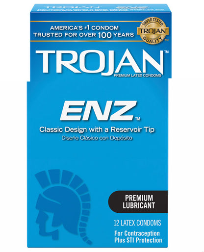 Trojan Enz Lubricated Condoms - Box of 12