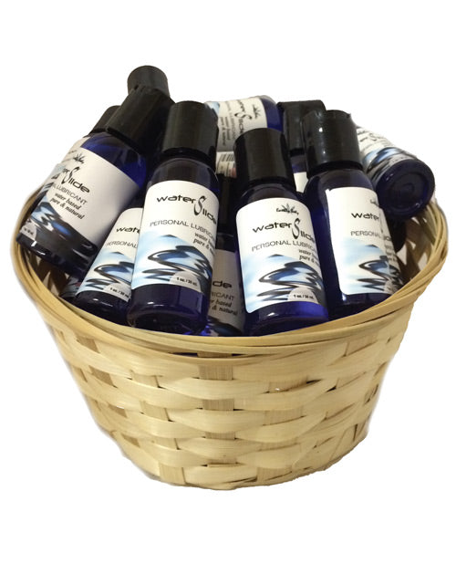 Earthly Body Waterslide Personal Lubricant w/Carrageenan - 1 oz Bottles Basket of 30