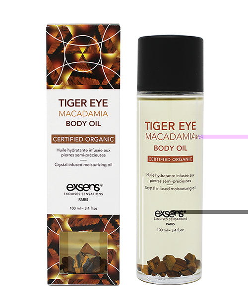 EXSENS of Paris Organic Body Oil w/Stones - Tiger Eye Macadamia 100 ml