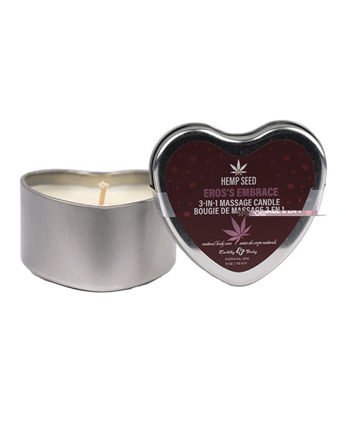 Earthly Body 3 in 1 Massage Heart Candle - 4 oz Eros Embrace