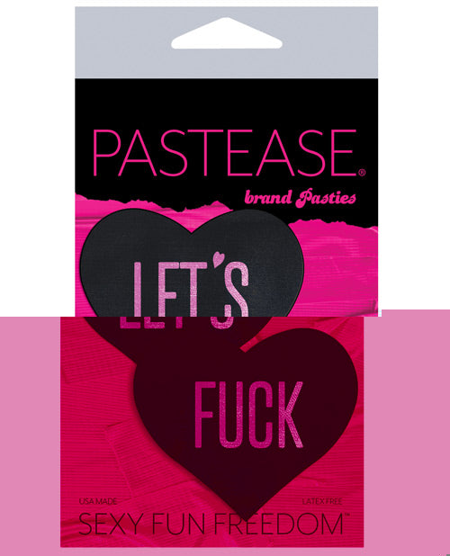 Pastease Premium Let's Fuck Hearts - Black O/s