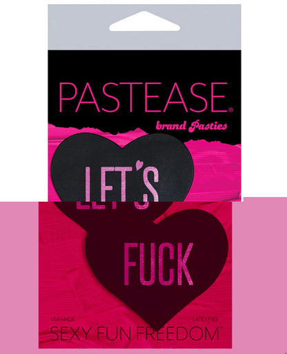 Pastease Premium Let's Fuck Hearts - Black O/s