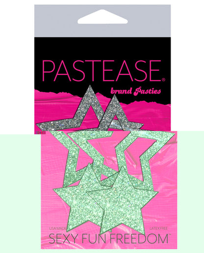 Pastease Premium Glitter Peek a Boob Stars - Silver O/S