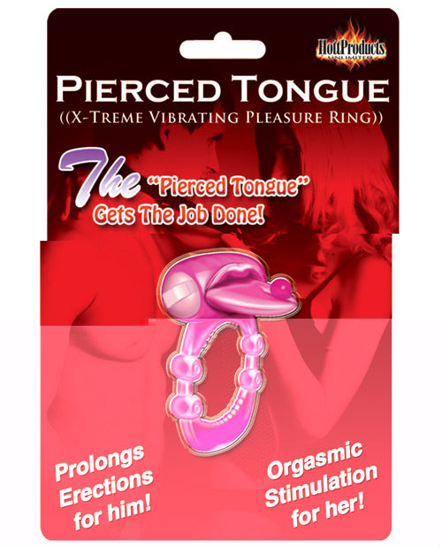 Pierced Tongue X-treme Vibrating Pleasure Ring - Magenta