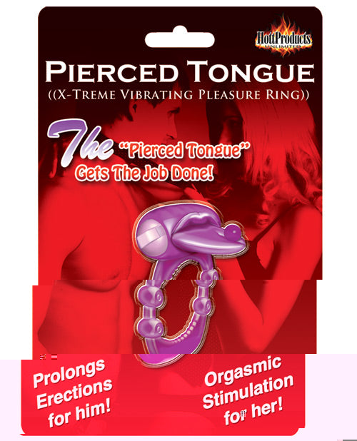 Pierced Tongue X-treme Vibrating Pleasure Ring - Purple