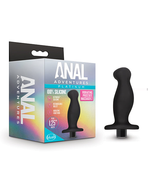 Blush Anal Adventures Platinum Silicone Vibrating Prostate Massager 02 - Black