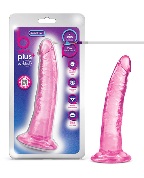 Blush B Yours Plus 7" Lust n' Thrust Dildo - Pink