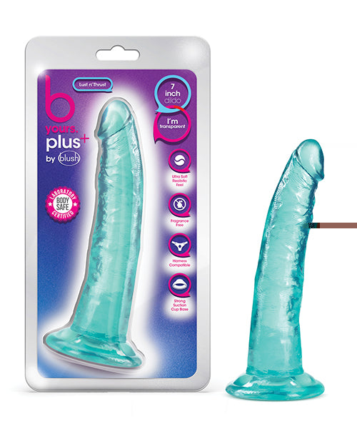 Blush B Yours Plus 7" Lust n' Thrust Dildo - Teal